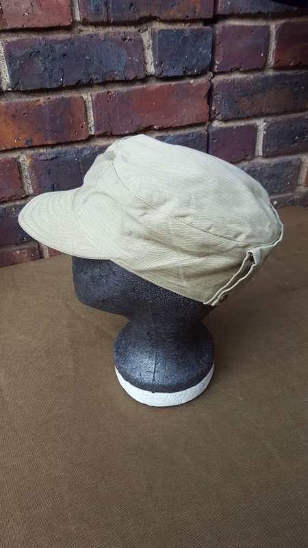 mint new hereto unknown unseen SADF era Recce copy camo beige HBT trg uniform - mint flap-cap