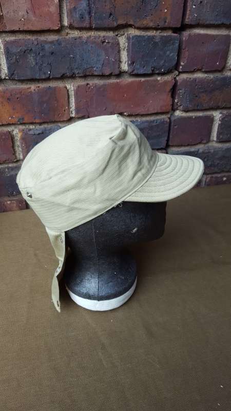 mint new hereto unknown unseen SADF era Recce copy camo beige HBT trg uniform - mint flap-cap