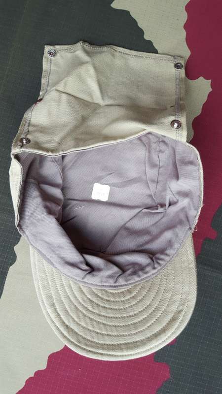 mint new hereto unknown unseen SADF era Recce copy camo beige HBT trg uniform - mint flap-cap