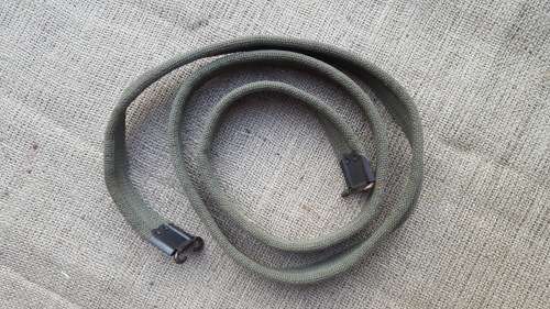 SADF era issued & used (R1 or FN FAL?) weapon belt with steel fittings (not brass as per .303 sling)
