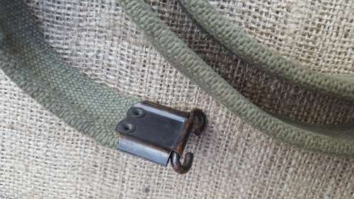 SADF era issued & used (R1 or FN FAL?) weapon belt with steel fittings (not brass as per .303 sling)