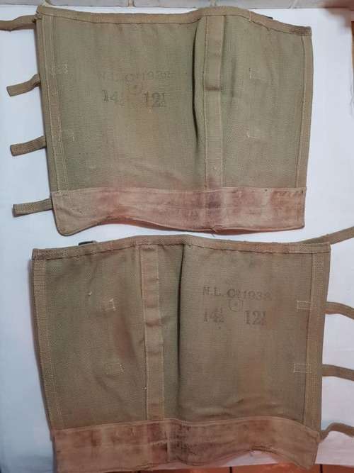 WW2 UDF South African "desert rats" used/ worn long canvas leggings (stamps visible) - pair intact