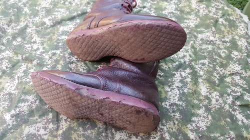 original SADF era leather boots size 262 (8 UK) converted into "flat-soles" very lightweight boots