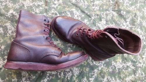 original SADF era leather boots size 262 (8 UK) converted into "flat-soles" very lightweight boots
