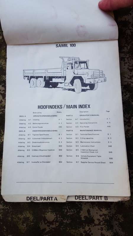 original SADF era SAMIL 100 driver's/ operator's manual - good used condition, complete no damage
