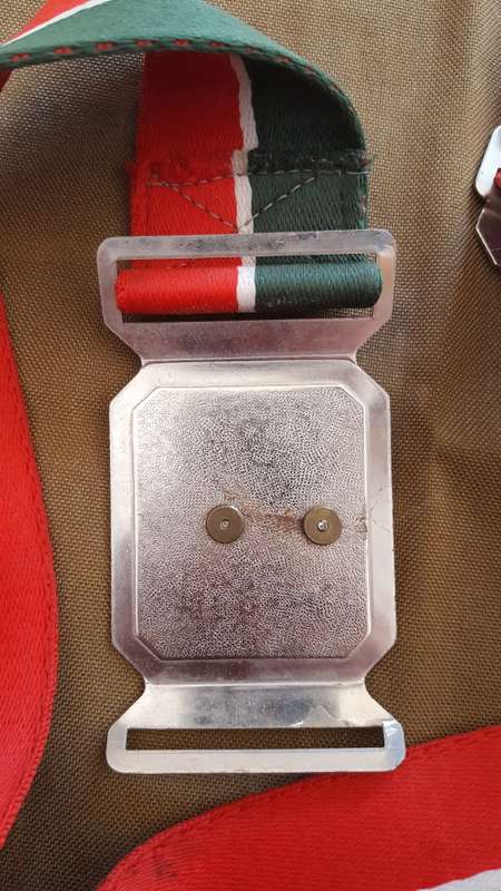 SADF era SA Army Tac Intelligence Corps stable-belt - period worn item (red backing) - > 1m length