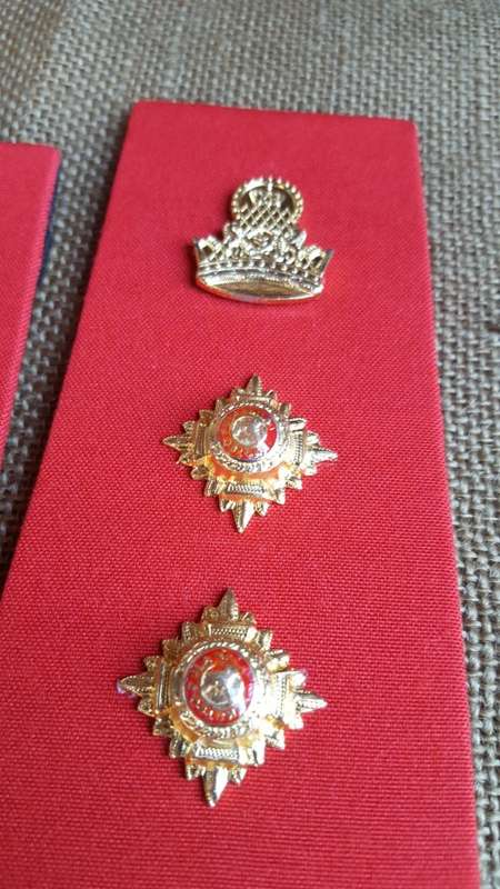 a scarce pair "step-outs" dress Lesotho LDF Colonel officers rank cheese-boards and pips difficult