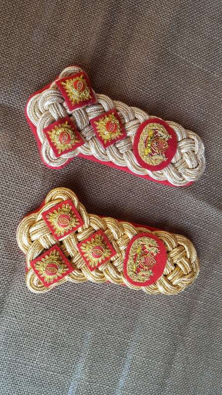 scarce pair "ceremonial" dress 1 Botswana BDF Brigadier officers rank bullion wire shoulder boards