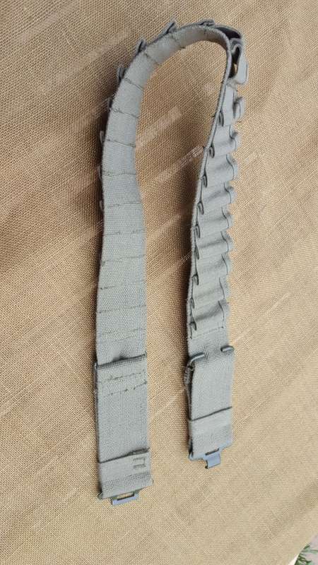 SADF era issue patt 70/73 type canvas shotgun ammo waist worn `bandolier` web-belt holds 25 shells
