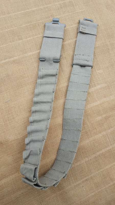 SADF era issue patt 70/73 type canvas shotgun ammo waist worn `bandolier` web-belt holds 25 shells