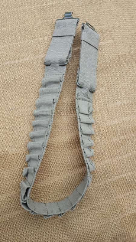 SADF era issue patt 70/73 type canvas shotgun ammo waist worn `bandolier` web-belt holds 25 shells
