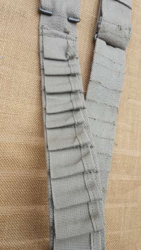 SADF era issue patt 70/73 type canvas shotgun ammo waist worn `bandolier` web-belt holds 25 shells