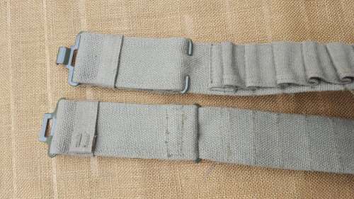SADF era issue patt 70/73 type canvas shotgun ammo waist worn `bandolier` web-belt holds 25 shells