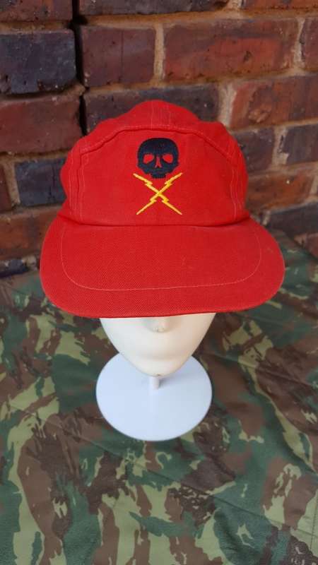 original 61 Mech Bn Grp red unit cap used and named good condition no damage/ bright colours adjusts