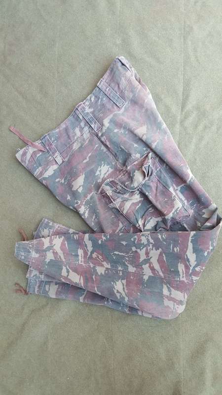 Recce SA SF used type "A" wet season copy camo used trousers - size 34 inch waist faded and used!