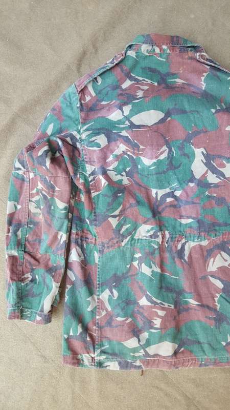 rare Recce SA SF used type "RENAMO" bright DPM copy camo little faded SADF cut bush-jacket size Med
