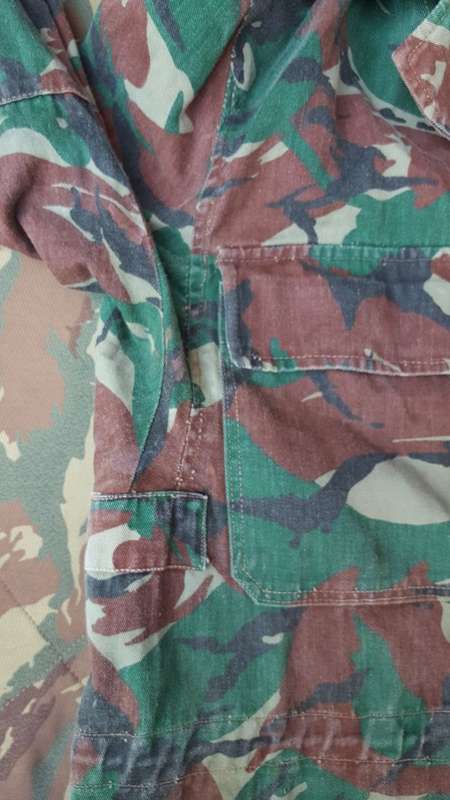 rare Recce SA SF used type "RENAMO" bright DPM copy camo little faded SADF cut bush-jacket size Med