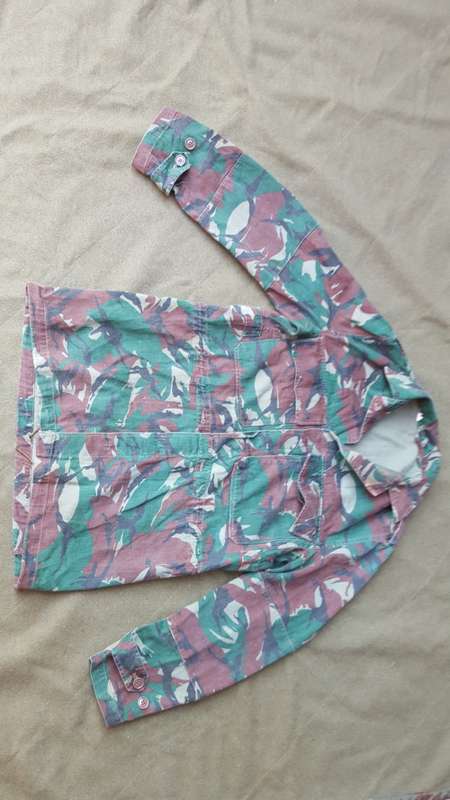 rare Recce SA SF used type "RENAMO" bright DPM copy camo little faded SADF cut bush-jacket size Med