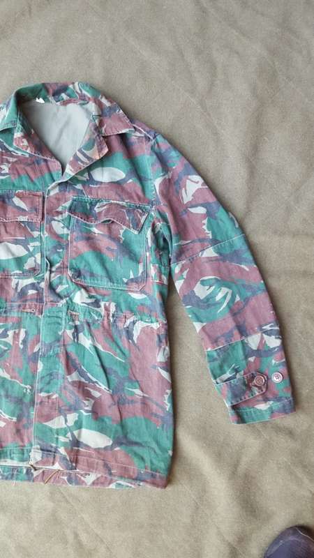 rare Recce SA SF used type "RENAMO" bright DPM copy camo little faded SADF cut bush-jacket size Med