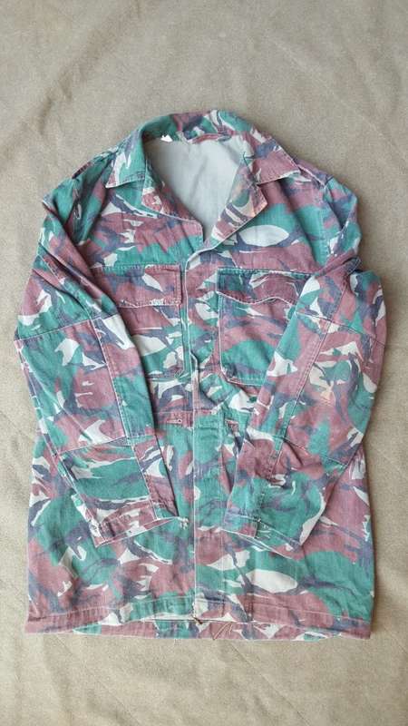 rare Recce SA SF used type "RENAMO" bright DPM copy camo little faded SADF cut bush-jacket size Med