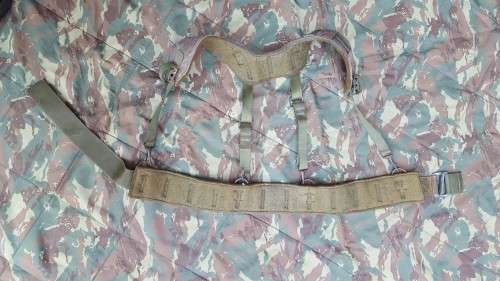 very scarce Recce/SA SF issue Niemoller style olive green patt 80 belt-kit yoke & felt-lined belt
