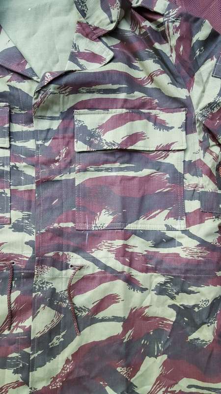 new SADF era SWA/Angola bushwar period used Recce copy camo HBT french lizard camo bush-jacket large
