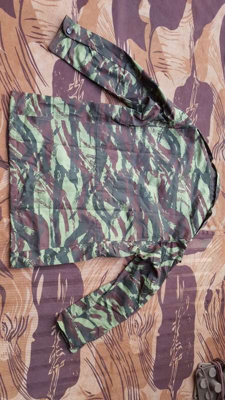 new SADF era SWA/Angola bushwar period used Recce copy camo HBT french lizard camo bush-jacket large
