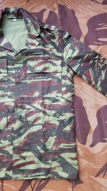 new SADF era SWA/Angola bushwar period used Recce copy camo HBT french lizard camo bush-jacket large