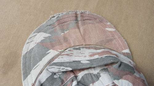 scarce & relatively good used condition FAPLA Angola bushwar era used grey lizard cap (brim damaged)