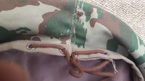 a signed 32 Bn camo beret signed by Col Jan Breytenbach founding Officer Commanding - size 60 & new