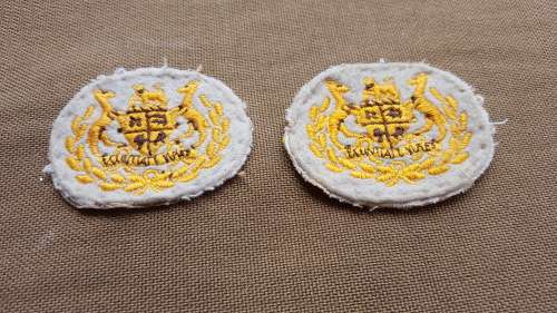 scarce SADF era 1960's & early 70's worn (khaki fielddress) new & unused condition WO1 ranks pair