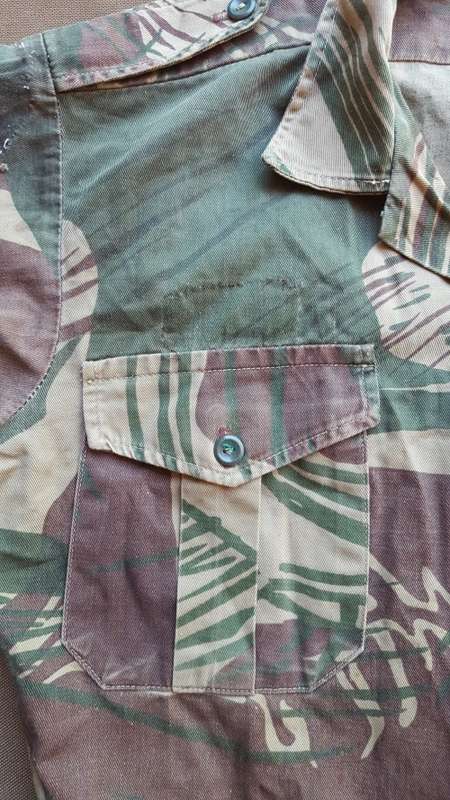 a lovely used & tailored small original Rhod camo l/s shirt no damage & 1 button (on cuff) missing