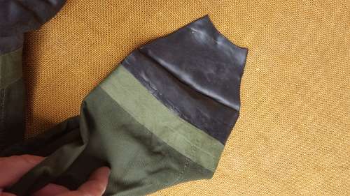 scarce & rarely seen original SADF era SAAF pilots & aircrew olive green drysuit rubber cuffs good
