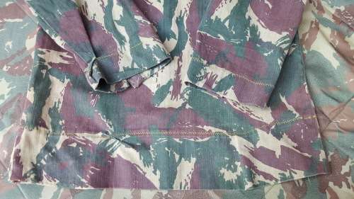 Terr l/s shirt in Uganda lizard camo (not porra) repaired battle damage & field taliored small size