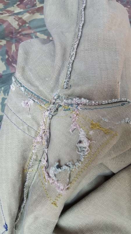 Terr l/s shirt in Uganda lizard camo (not porra) repaired battle damage & field taliored small size