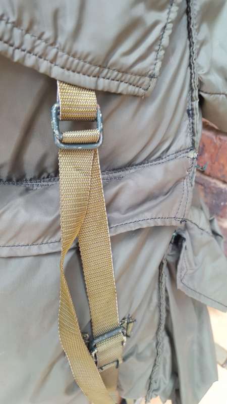 used & issued (named) Rhodesian era olive green hiking bag "pack" with H-frame - good condition
