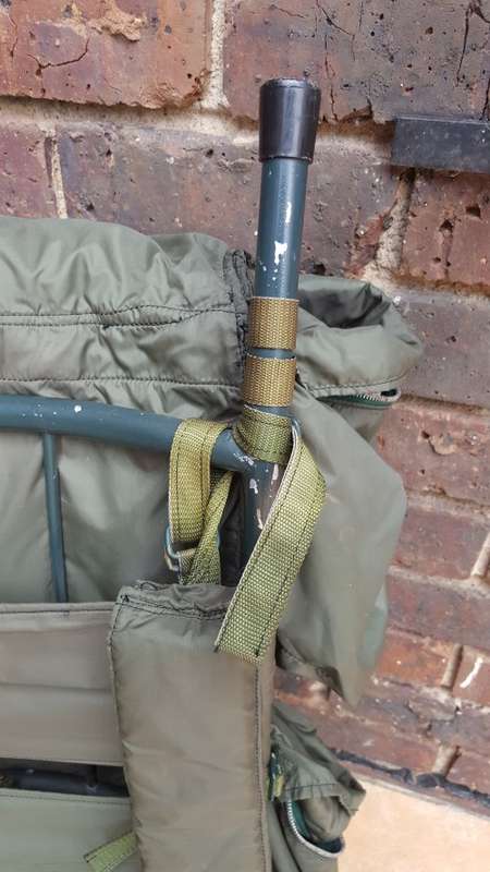 used & issued (named) Rhodesian era olive green hiking bag "pack" with H-frame - good condition