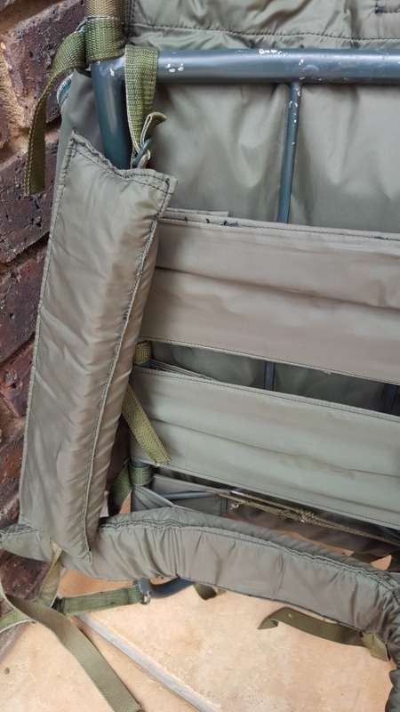 used & issued (named) Rhodesian era olive green hiking bag "pack" with H-frame - good condition