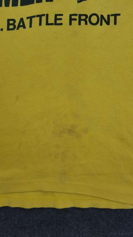 period tee-shirt - yellow RSA made (Pta) SADF era "be a man" Rhodesia style symbolism border war