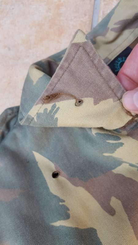 ex homelands pre-1994 TDF Transkei camo bush-jacket size medium - small hole on collar and below