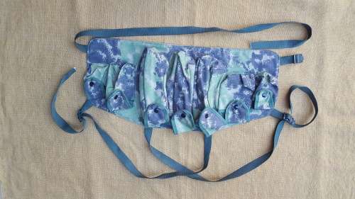 on auction a new custom made Zim splotch camo in nylon chest webbing sized for 6 AK 47 or R4/5 mags