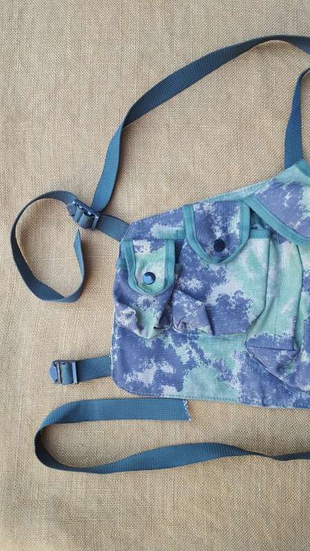 on auction a new custom made Zim splotch camo in nylon chest webbing sized for 6 AK 47 or R4/5 mags