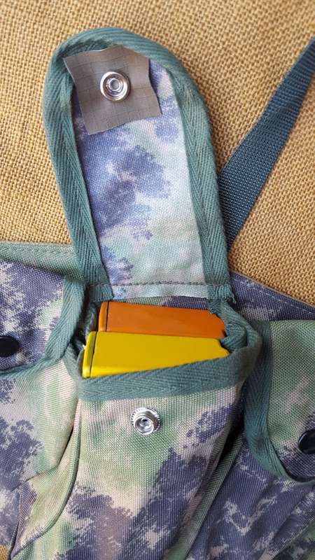 on auction a new custom made Zim splotch camo in nylon chest webbing sized for 6 AK 47 or R4/5 mags
