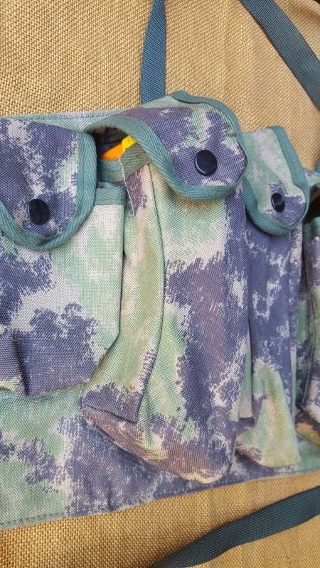 on auction a new custom made Zim splotch camo in nylon chest webbing sized for 6 AK 47 or R4/5 mags