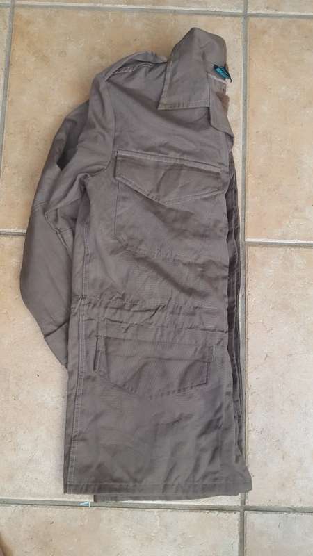 new unused (unconfirmed) Transkei Police or Prisons services nutria (caramel) bush-jacket size small