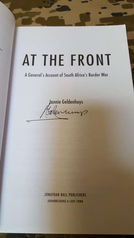 1st softcover edition signed & dedicated book authored by Genl Jannie Geldenhys erstwhile C SADF