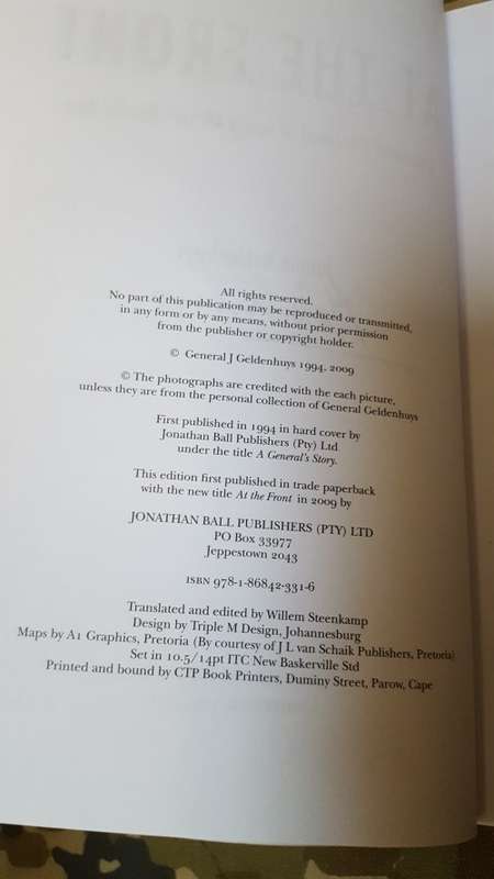 1st softcover edition signed & dedicated book authored by Genl Jannie Geldenhys erstwhile C SADF
