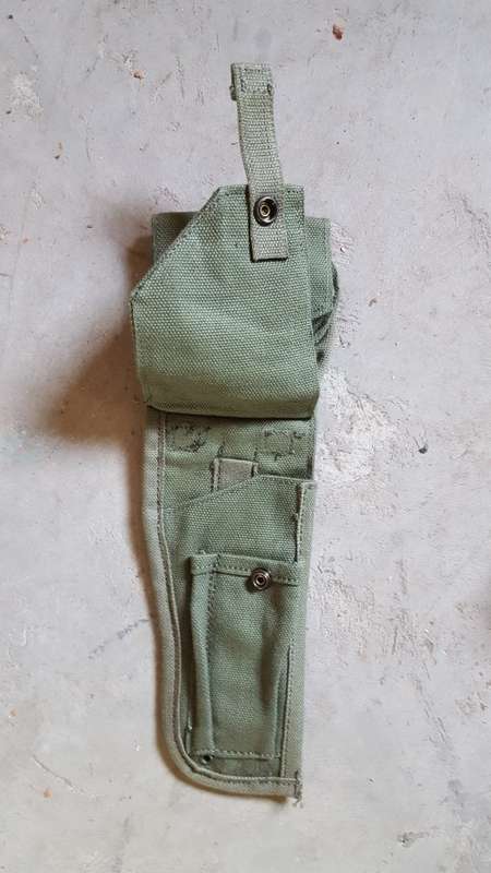 variation SADF era issue canvas patt 70/73 holster olive green canvas similar shape to Rhod patt 69