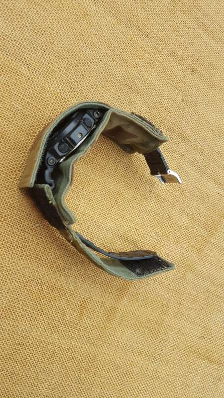 a useful custom made one-off SAP camo cloth watch band/ cover - well made found locally in a lot of