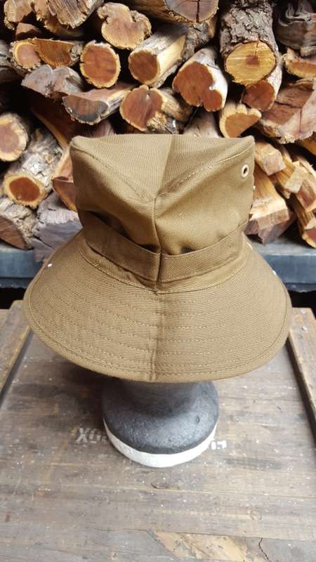 new unused small (51cm) size (kiddies?) SADF era nutria field-dress `boshoed` short brim bush-hat